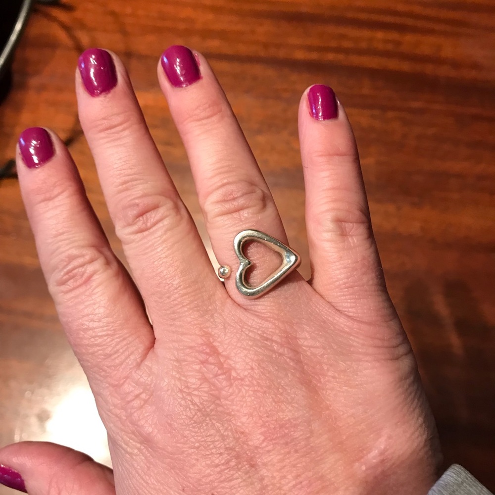 Retro Chunky Sterling Silver Heart Ring